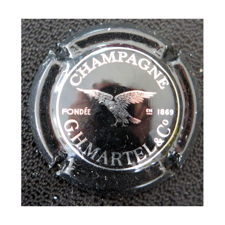 Capsule Muselet de bouteille de champagne MARTEL G. H. et C° n° 26a Noir et métal
