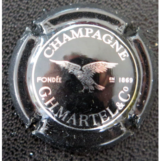 copie de Capsule Muselet de bouteille de champagne MARTEL G. H. et C° n° 26b Noir et blanc-rosé