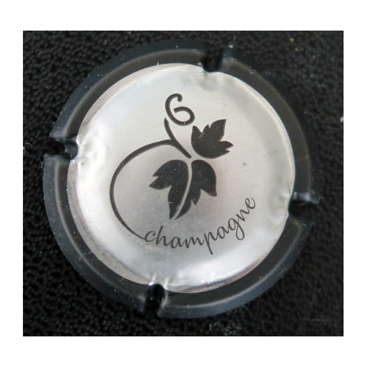 Capsule Muselet de bouteille de champagne GENERIQUE SOFT n° 1038 Argent contour noir