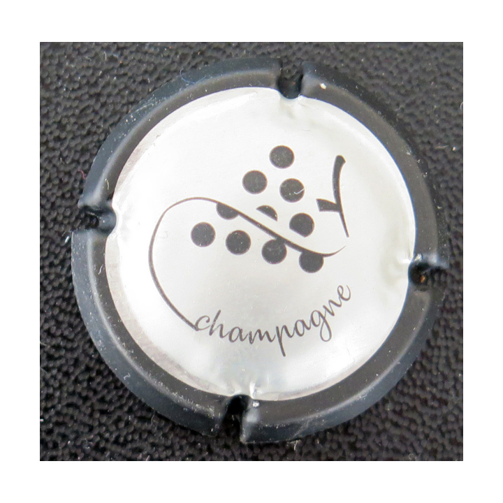 Capsule Muselet de bouteille de champagne GENERIQUE SOFT n° 1041 Argent contour noir