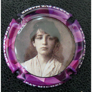 Capsule Muselet de bouteille de champagne FAŸ Michel n° 61 Camille Claudel contour violet