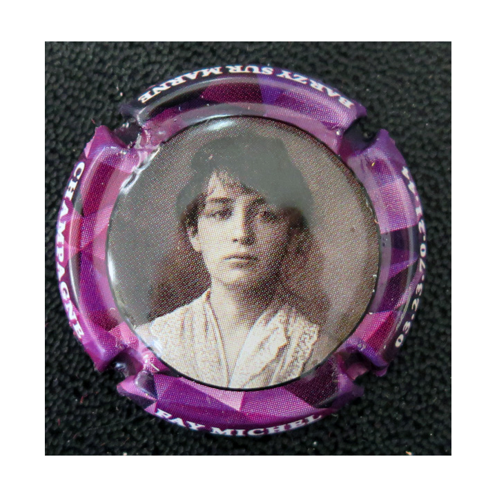 Capsule Muselet de bouteille de champagne FAŸ Michel n° 61 Camille Claudel contour violet