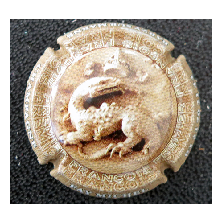 Capsule Muselet de bouteille de champagne FAŸ Michel n° 60e contour marron