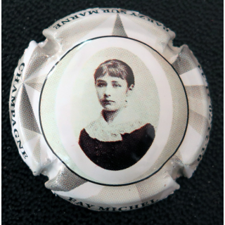 Capsule Muselet de bouteille de champagne FAŸ Michel n° 61c Portrait de femme gris