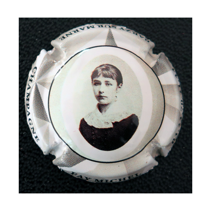Capsule Muselet de bouteille de champagne FAŸ Michel n° 61c Portrait de femme gris