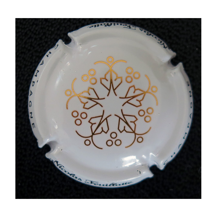 Capsule Muselet de bouteille de champagne Nicolas FEUILLATTE n° 60 blanc et or