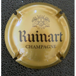 Capsule Muselet de bouteille de champagne RUINART n° 62b quart or-bronze et noir