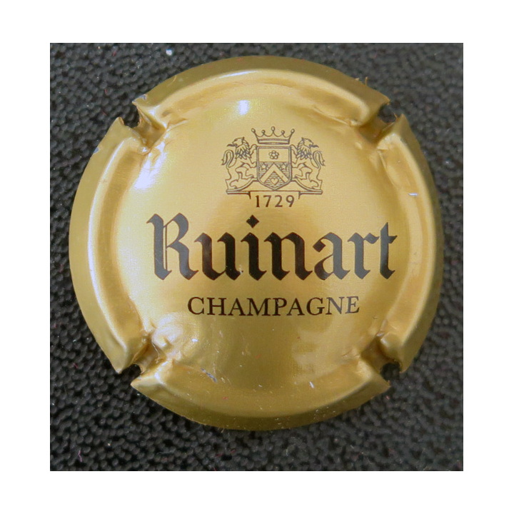 Capsule Muselet de bouteille de champagne RUINART n° 62b quart or-bronze et noir