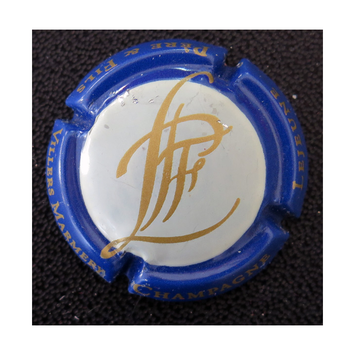 Capsule Muselet de bouteille de champagne LEJEUNE Père et fils n° 28 contour bleu