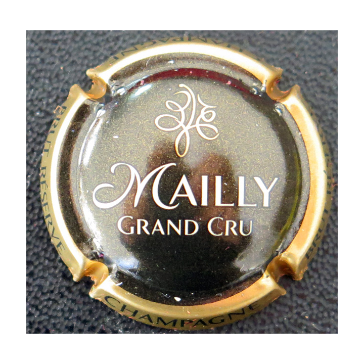 Capsule Muselet de bouteille de champagne MAILLY n° 21d marron métallisé contour or