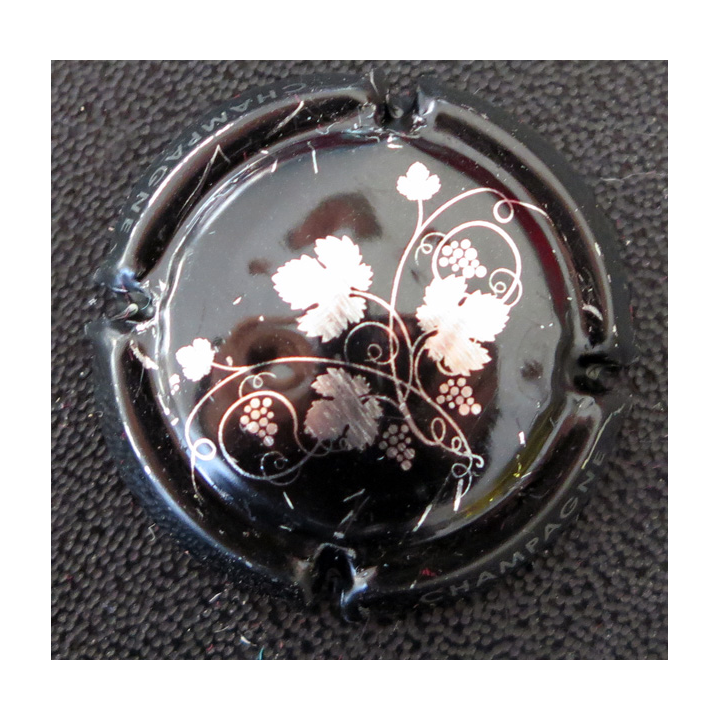Capsule Muselet de bouteille de champagne GENERIQUE n° A20 Noir et argent