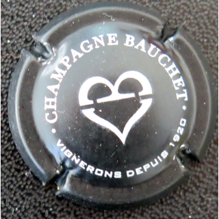 Capsule Muselet de bouteille de champagne BAUCHET Père et Fils n° 9d Noir mat et blanc