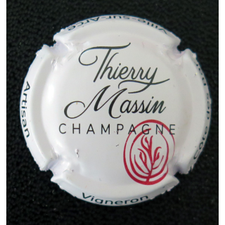 Capsule Muselet de bouteille de champagne MASSIN Thierry n° 12 Blanc mat et rouge