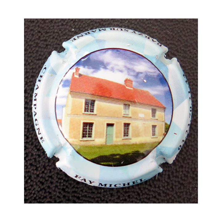 Capsule Muselet de bouteille de champagne FAŸ Michel n° A 19 Maison contour bleu pâle