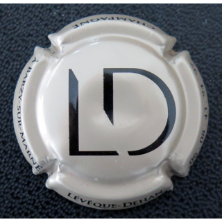 Capsule Muselet de bouteille de champagne LEVÊQUE-DEHAN n° 7 Beige et noir