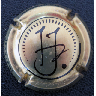 Capsule Muselet de bouteille de champagne HAUTBOIS Jean-Pol n° 9 Or pâle et noir