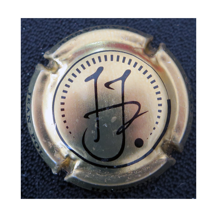 Capsule Muselet de bouteille de champagne HAUTBOIS Jean-Pol n° 9 Or pâle et noir