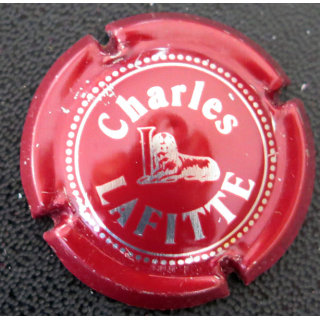 Capsule Muselet de bouteille de champagne LAFITTE Charles n° 3a Rouge métallisé et métal (76 points)