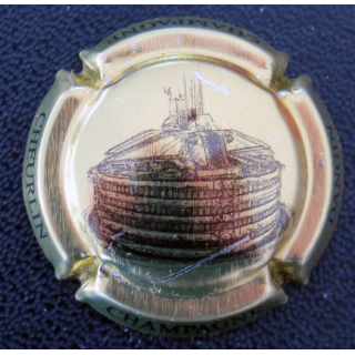 Capsule Muselet de bouteille de champagne CHEURLIN-DANGIN n° 26t Pressoir Or et noir