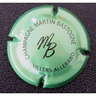 Capsule Muselet de bouteille de champagne MARTIN-BASTOGNE n° 4 vert métallisé et noir