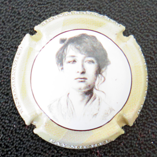 Capsule Muselet de bouteille de champagne FAŸ Michel n° 61a Camille Claudel contour crème