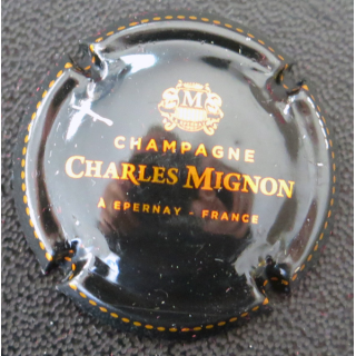 Capsule Muselet de bouteille de champagne MIGNON Charles n° 20c Noir et Or-cuivré