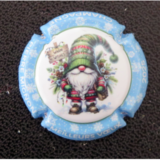 Capsule Muselet de bouteille de champagne MIGNON Pierre n° 308 Meilleurs voeux 2025 contour bleu clair
