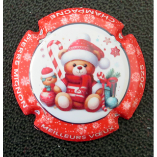 Capsule Muselet de bouteille de champagne MIGNON Pierre n° 308c Meilleurs voeux 2025 contour rouge