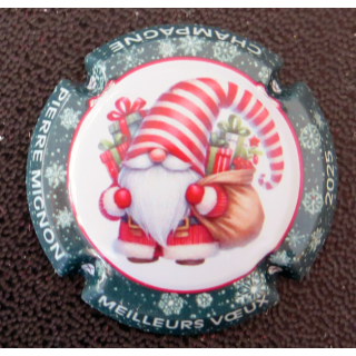 Capsule Muselet de bouteille de champagne MIGNON Pierre n° 308d Meilleurs voeux 2025 contour vert foncé