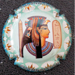 Capsule Muselet de bouteille de champagne GENERIQUE n° 1292c Champollion Cléopatre