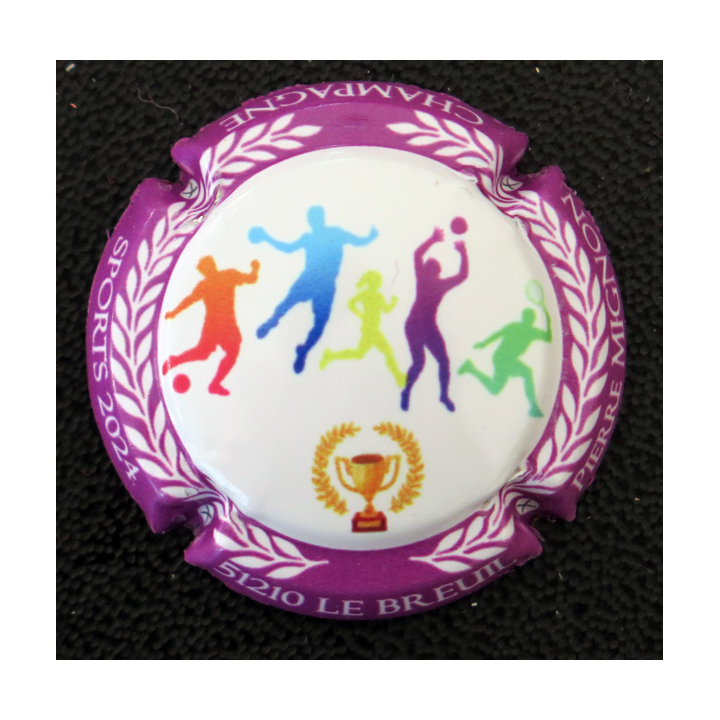 Capsule Muselet de bouteille de champagne MIGNON Pierre n° 296 contour mauve foncé Sports 2024