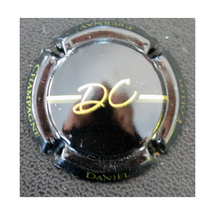 Capsule Muselet de bouteille de champagne COLLOT Daniel n° 3b Noir et or
