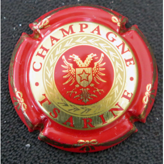 Capsule Muselet de bouteille de champagne TSARINE n° 2b Rouge et or verso rouge sans cercle