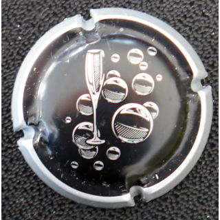Capsule Muselet de bouteille de champagne GENERIQUE n° 1056c bulles noir mat et argent