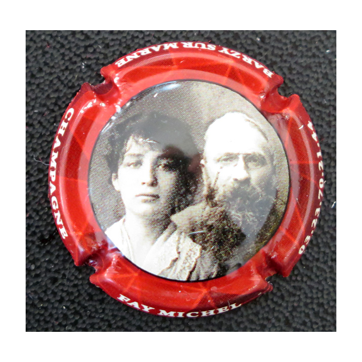 Capsule Muselet de bouteille de champagne FAŸ Michel n° 61a Camille Claudel contour crème