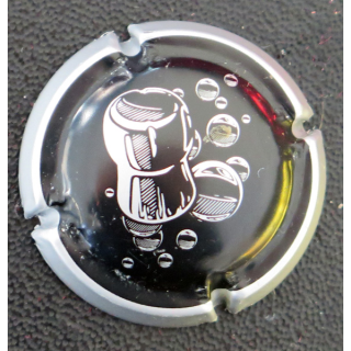 Capsule Muselet de bouteille de champagne GENERIQUE n° 1056b noir mat et argent