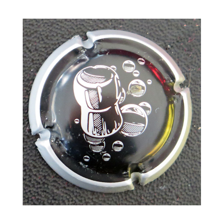 Capsule Muselet de bouteille de champagne GENERIQUE n° 1056b noir mat et argent