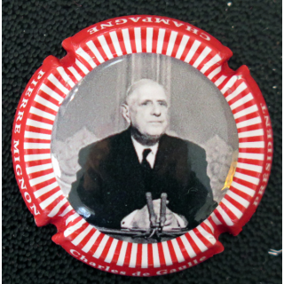 Capsule Muselet de bouteille de champagne MIGNON Pierre n° 298 contour rouge striée