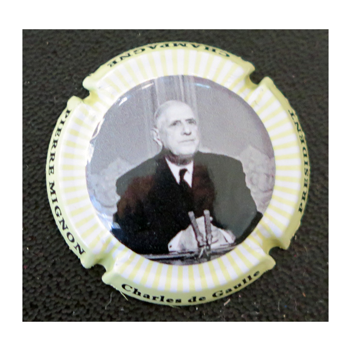 Capsule Muselet de bouteille de champagne MIGNON Pierre n° 298a contour crème striée