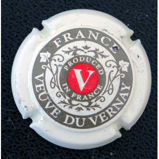 Capsule de bouteille du Bordelais VEUVE DU VERNAY Crème marron et rouge