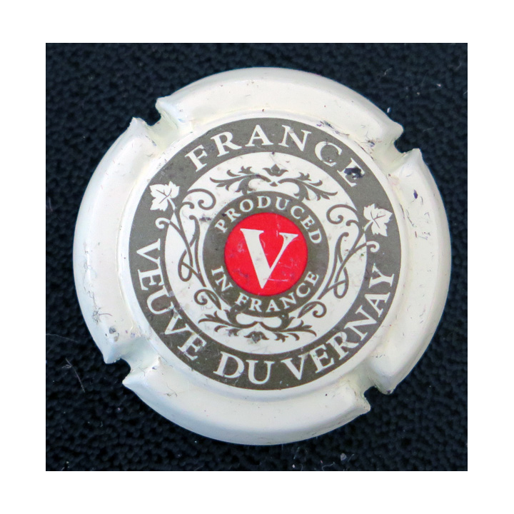 Capsule de bouteille du Bordelais VEUVE DU VERNAY Crème marron et rouge