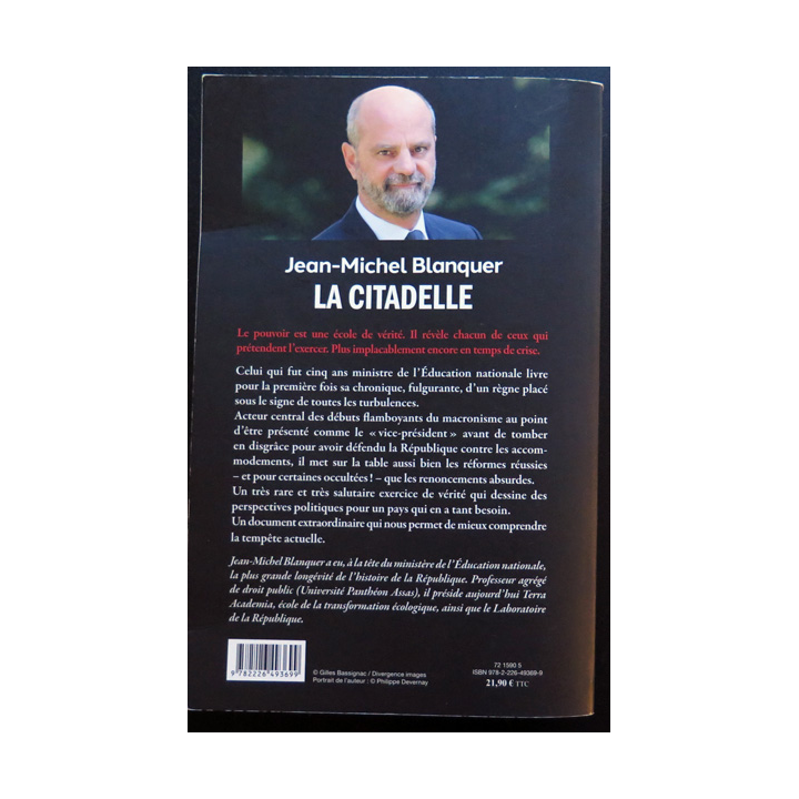 Livre La Citadelle de Jean-Michel Blanquer Albin Michel dédicacé