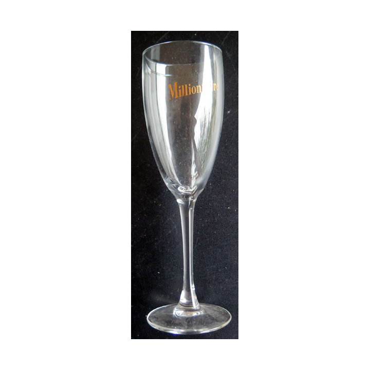 Coupe de champagne avec inscription "Millionnaire" hauteur 18 cm