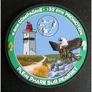 TISSU : insigne tissu  caoutchouté de la 4° compagnie de l'ESOG de Châteaulin 133° promotion