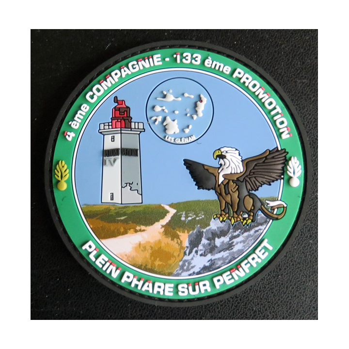 TISSU : insigne tissu  caoutchouté de la 4° compagnie de l'ESOG de Châteaulin 133° promotion