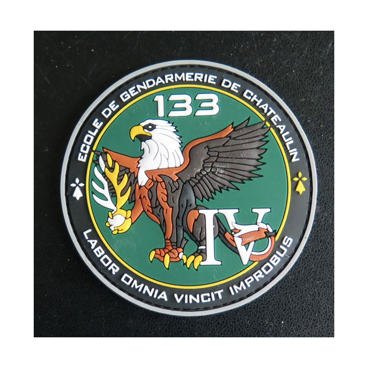 TISSU : insigne tissu  caoutchouté de la 4° compagnie de l'ESOG de Châteaulin 133° promotion
