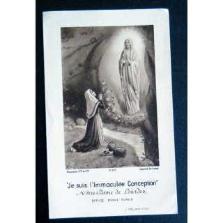 IMAGE PIEUSE : Notre Dame de Lourdes je suis l'Immaculée Conception 7 x 11 cm
