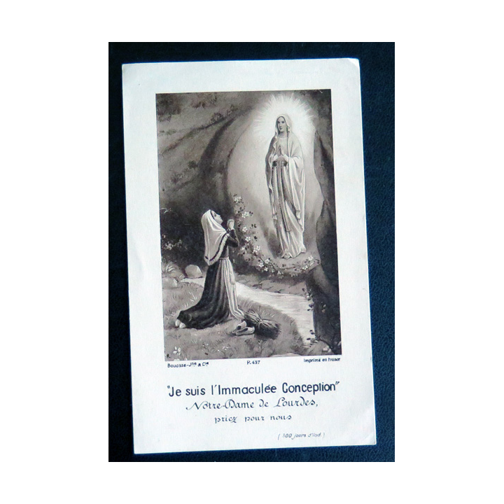 IMAGE PIEUSE : Notre Dame de Lourdes je suis l'Immaculée Conception 7 x 11 cm