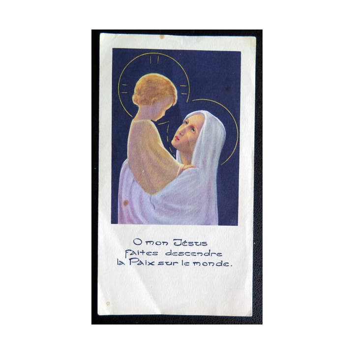 IMAGE PIEUSE : Grande neuvaine de l'Immaculée Conception bénie par Pie XII 6,8 x 12 cm