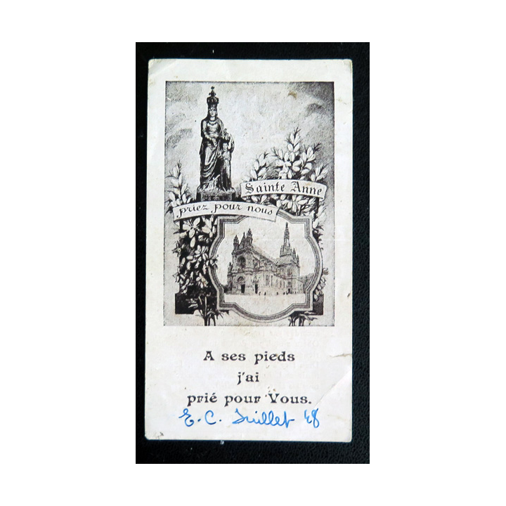 IMAGE PIEUSE : Prière pour sainte Anne de Martineau et Pineau Saumur 6 x 11  cm